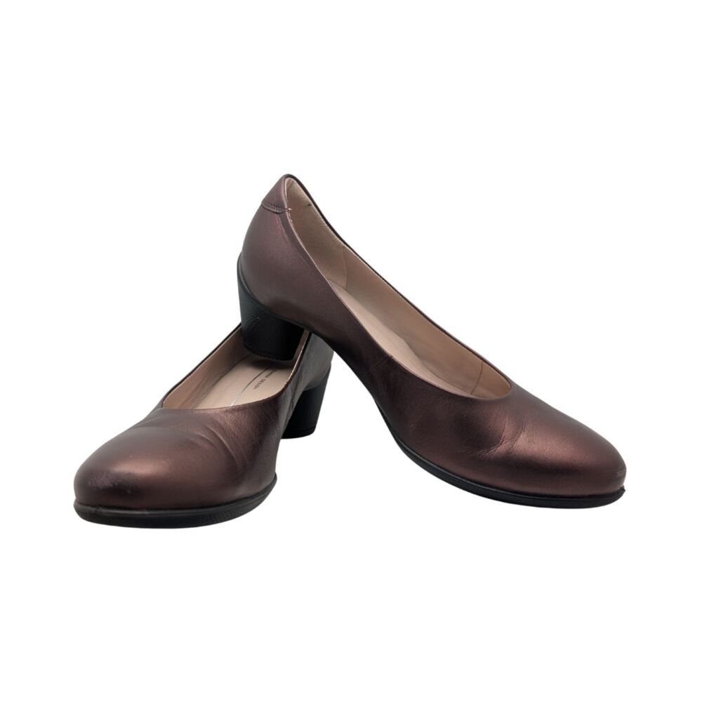 Ecco Metallic Bronze Leather Pumps Size Womens EU 38 / 7.5